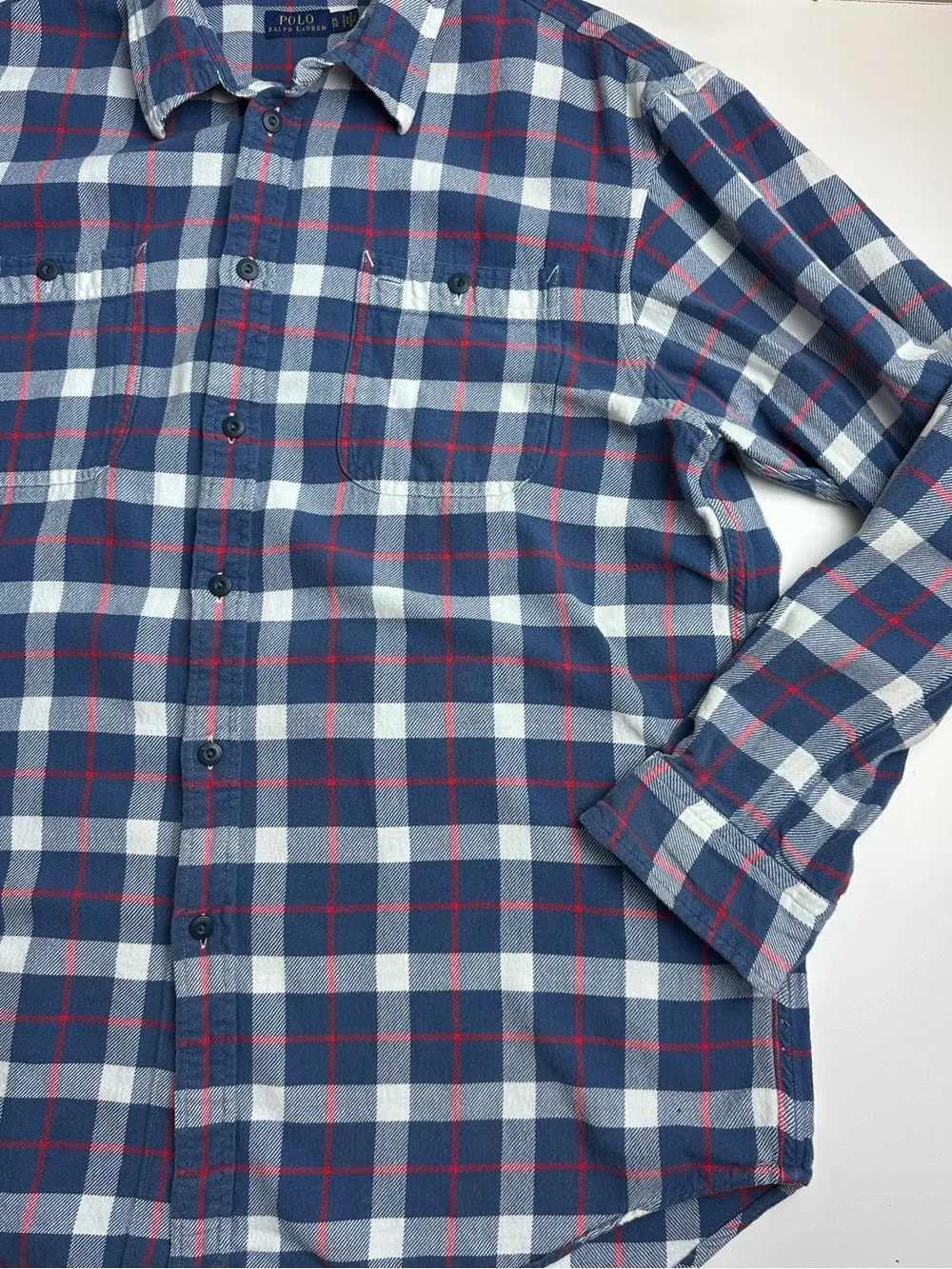Polo Ralph Lauren Men’s Blue Flannel Shirt Size XL